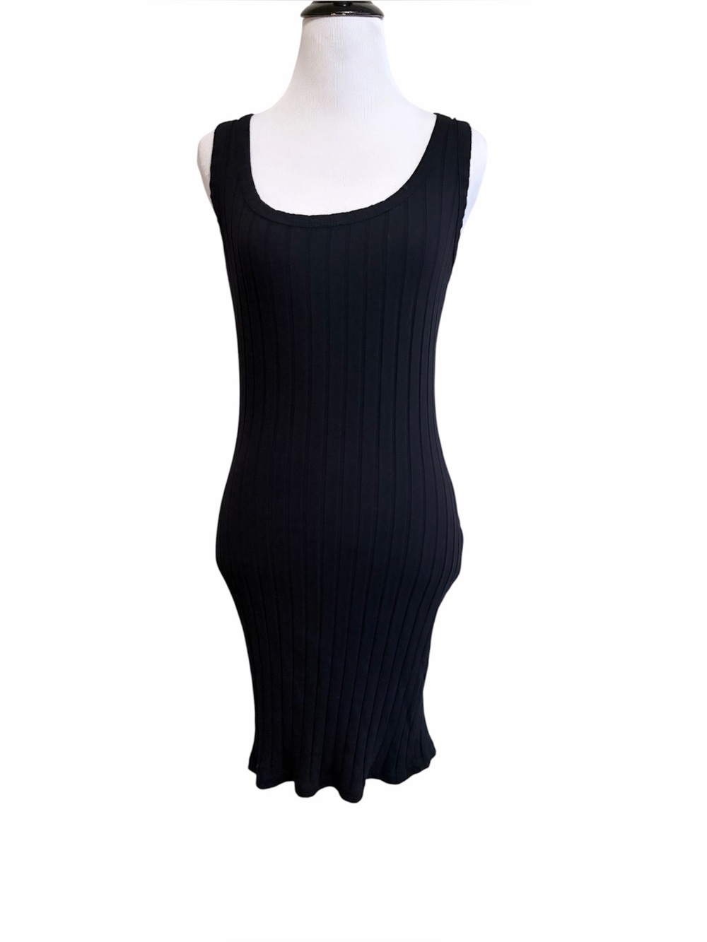 Shein large black ribbed tank dress